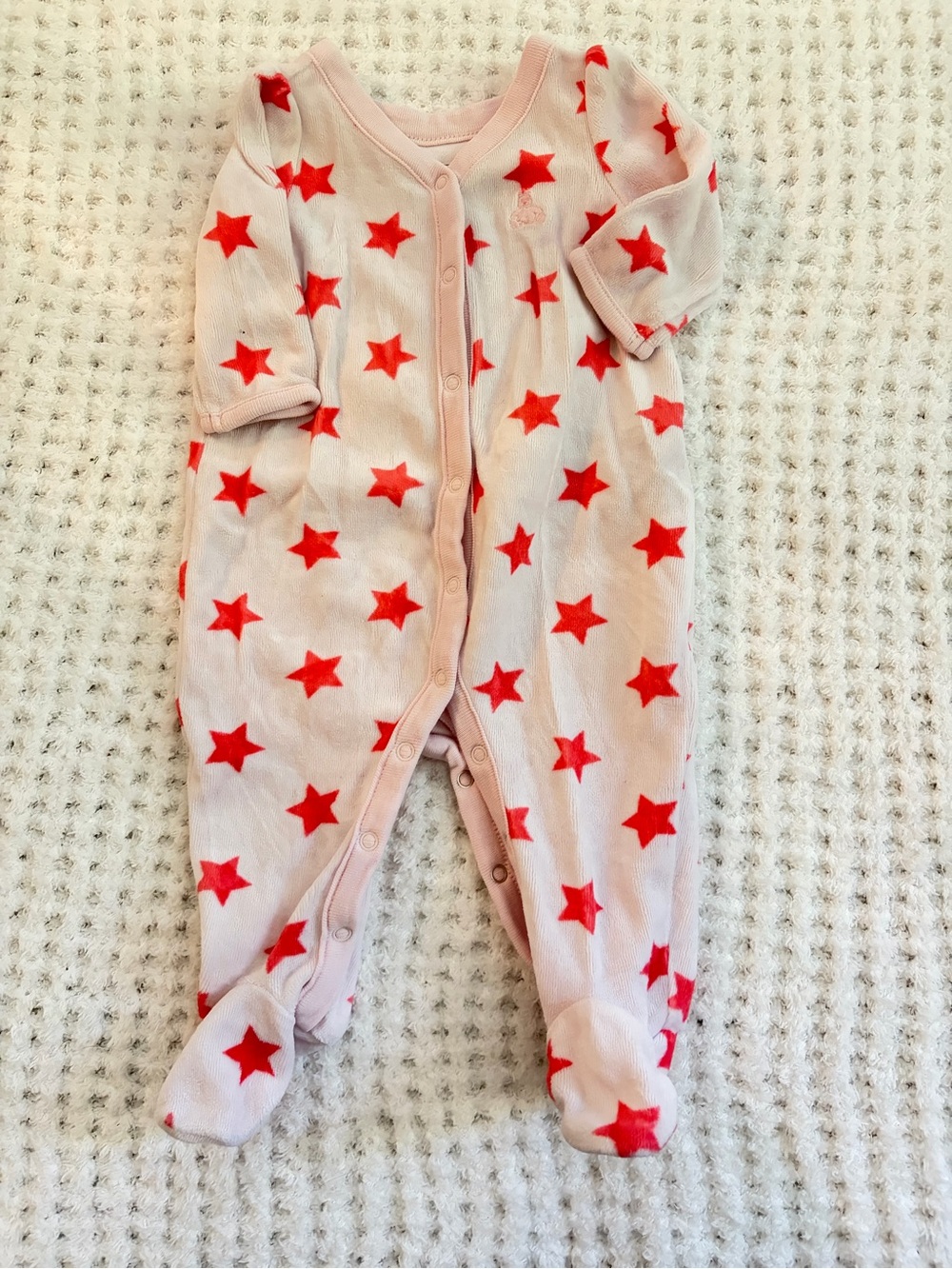 GAP Pink Footed One-Piece with Red Star Print
